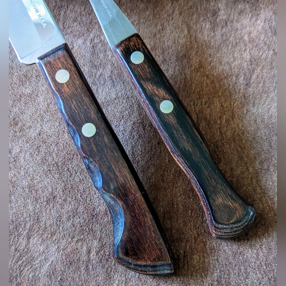 Ekco Flint Stainless Vanadium Fork & Knife With Wood Handles in Original Box - Picture 6 of 8